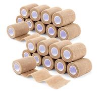 APACALI 24 rollos de vendaje cohesivo de 7,5 cm x 4,5 m, color beige, vendaje para caballos, vendaje autoadhesivo, cinta de fútbol para protección de muñeca y tobillo