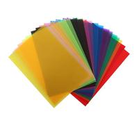 APACALI 50 láminas de color de gel con filtro de color, 10 colores, filtro de color transparente, filtro de color de gel cuadrado, resistente al calor para lámparas de colores, 210 mm x 297 mm