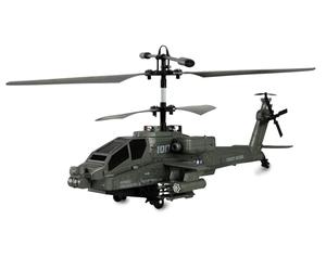 Apache AH-64 - Helicóptero coaxial (3,5 Canales, RTF, Incluye Mando a Distancia, batería, Cable de Carga, 250 mm), Color Verde Oscuro