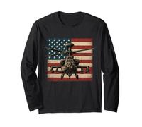 Apache AH 64 USA American Flag United States Patriotic Manga Larga