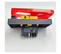 Apagado-encendido cubierta roja interruptor de botón parada emergencia 16A apagado/protección contra subtensión arranque electromagnético(5 Pins)