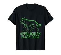 Apalaches Perros Negros Ardiente Ojos Muerte Presagio Montaña Camiseta