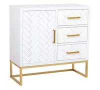 Aparador 1 puerta y 3 cajones de madera y metal 80x34x80h cm