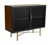 Aparador alexandra house living marrón metal vidrio madera de abeto madera mdf 35 x 80 x 100 cm