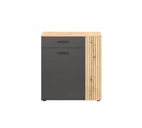 Aparador alto 2 puertas y 1 cajón l80 cm - esteban - gris antracita