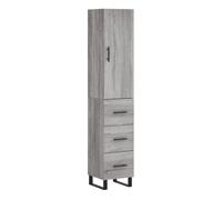 Aparador alto - mueble de almacenamiento madera contrachapada gris sonoma 34,5x34x180 cm es1001