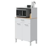 Aparador buffet Kira (L x An x Al: 40 x 72 x 126 cm, Blanco Artik/Roble Canadian, Número de cajones: 1 ud., Número de puertas: 2 ud.)