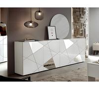 Aparador CANTIANO - 4 puertas - Blanco lacado