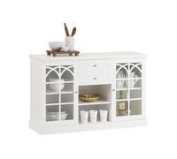 Aparador cocina mueble vitrina de cristal con 2 puertas y 2 cajones 120 x 39 x 78 cm fsb79-w sobuy 39 cm