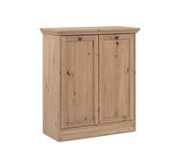 Calicosy Aparador de 2 puertas y 2 estantes con asas de botones de metal L80 cm - Timber - Fabricado a partir de paneles de partículas - Color roble artesano - para sala de estar, comedor -