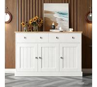 Aparador con aspecto textual grabado, amplio armario de salón con mucho espacio de almacenamiento