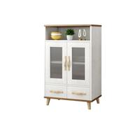 Aparador Con Gabinete de almacenamiento de cocina de madera maciza, gabinete de Buffet independiente, gabinete de café de almacenamiento blanco, gabinete de decoración for sala de estar Mueble Buffet(