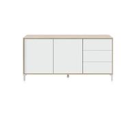 Aparador con gran espacio de almacenamiento en blanco mate y roble canadian 154 cm lea blanco artik (blanco mate) - roble canadian 154 x 74 x 41 cm