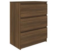 Aparador contemporáneo organizador de consola de almacenamiento con cajones, moderno baúl para muebles del hogar, acabado de roble marrón, material de madera de ingeniería duradero