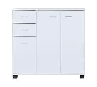 Aparador crimla con 2 cajones y 3 puertas aglomerado 76 x 80 x 28 cm - blanco [en.casa]