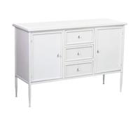 Aparador de 2 puertas y 3 cajones de metal blanco 120x41x80h cm