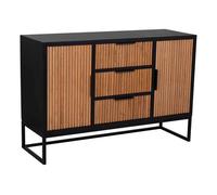 Wanderlust deco Aparador de 3 cajones y 2 puertas de madera y metal 120x40,5x81