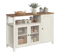 Aparador de Almacenaje con 3 Puertas 33 x 110 x 75 cm Marrón Miel y Blanco Rústico