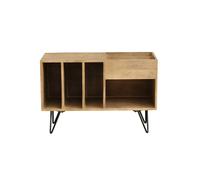 Aparador de almacenaje de vinilos en madera de mango y metal 90 cm BOOGIE