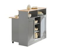 Aparador de almacenamiento con encimera extensible isla de cocina armario de cocina múltiple 110 x 97 x 68 cm fsb36-hg sobuy