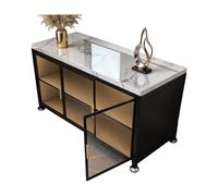 Aparador de Cocina con Compartimento para Microondas, Mueble Independiente con Almacenamiento de Tablas de Cortar Multi-nivel, Mesa Buffet con Encimera de Piedra a Prueba de Polvo para Comedor(80cm)