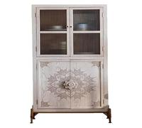 Aparador de Comedor Elegante, aparador Retro Sencillo Vidrio Tallado, gabinete Integrado for Sala Estar en casa