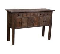 Aparador de madera con 5 cajones y 6 puertas marrón 120x43x80h cm