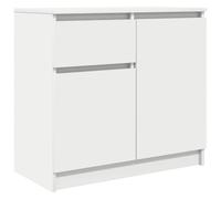 vidaXL Aparador con cajón Blanco 71x35x65 cm Madera de ingeniería, Armario de almacenaje, Mueble aparador, Mueble de Pasillo, Mueble Buffet
