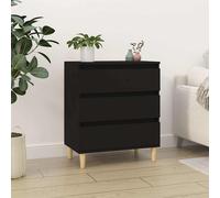 Aparador de madera contrachapada negro 60x35x70 cm