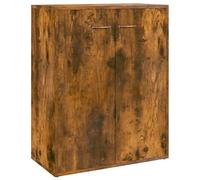 Aparador de Madera de Ingeniería, Gabinete de Almacenamiento Minimalista de 2 Puertas con Estantes Ajustables, Mesa Consola Versátil para Sala de Estar y Pasillo (Roble Ahumado)