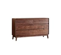 Aparador de madera de nogal negro con 6 puertas moderno Sto gabinete simple sala de estar mesa entrada pasillo decoración funcional piel (160 x 40 x 80 cm)