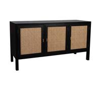 Aparador de madera negro 150x45x76h cm