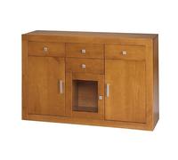 Aparador en Pino Macizo, Serie Kalpe. Medida 86X42 cm (Alto/Fondo) (130 cm de Ancho, Cerezo)