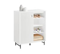 Aparador entrada recibidor con puerta correderas y balda ajustable 70 x 37 x 87 cm blanco fsb62-w sobuy