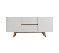 Aparador escandinavo blanco brillante y fresno 160cm MELKA
