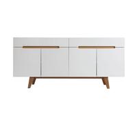 Aparador escandinavo blanco brillante y fresno 180cm MELKA
