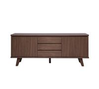 Aparador escandinavo de madera oscura nogal 2 puertas 3 cajones L180 cm FIFTIES