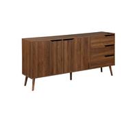 Aparador estilo escandinavo con 2 puertas, 160cm nogal - 160x40x80 cm 160 cm