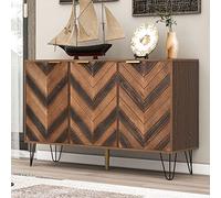 Aparador exclusivo con tres puertas, con detalles elegantes y amplio espacio de almacenamiento. Puerta de chapa de madera maciza, tacto cóncavo y convexo. Contiene laminados. Pequeño armario con G