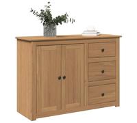 Aparador genérico con cajones Panamá, 112 x 40 x 80 cm, madera maciza de pino, armario de almacenamiento con 3 cajones y 2 compartimentos, mueble auxiliar rústico para sala de estar, cocina o pasillo