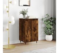 Aparador genérico roble ahumado 40 x 35 x 70 cm de madera de ingeniería, armario bajo con 2 compartimentos, puerta práctica y patas de metal, almacenamiento y exposición para casa