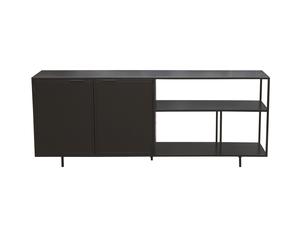 Aparador industrial de metal negro 2 puertas 180 KARL