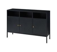 Aparador janakkala acero con 3 puertas 119x35x80 cm - negro [en.casa]