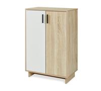 Aparador kenta 2 puertas 90x60x35cm - roble sonoma/blanco [en.casa]