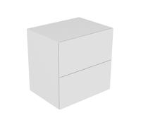Aparador KEUCO EDITION 11, 2 extraíbles frontales, con iluminación interior LED, 700x700x535mm, 31323380100, Cuerpo/Frontal: Barniz Estructural Blanco / Barniz Blanco Texturado