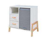 Aparador kvaefjord 1 puerta y 2 cajones mdf 66x60x40cm - blanco/gris [en.casa]