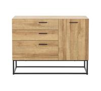 Aparador lavangen con 3 cajones 75x100x35 cm - efecto roble [en.casa]