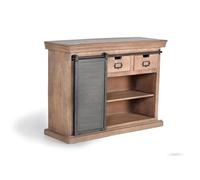 Aparador madera de mango y metal acabado marrón/negro de 85x40x115 cm - giner y colomer