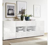 Aparador MIRO de 2 puertas y 4 cajones, color blanco