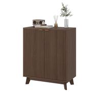 Aparador moderno acanalado para salón y comedor - Amplio almacenamiento - 2 puertas con estantes ajustables - Consola de entrada multifuncional - Organización y decoración de muebles de salón